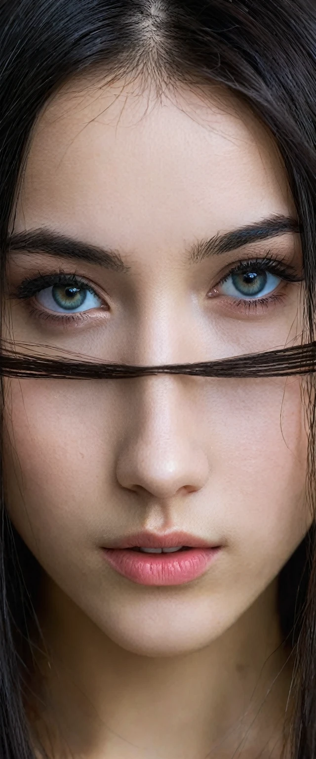 Betanny is described as a young woman with delicate features and intense eyes., often described as piercing and cold. Your hair is dark and straight, often worn loose to hide part of the face. She has an ordinary and easily forgettable appearance at first glance., which contrasts with his manipulative and dangerous personality.