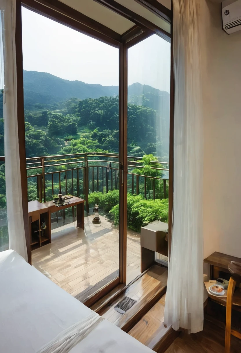 View from the room、there is one big window