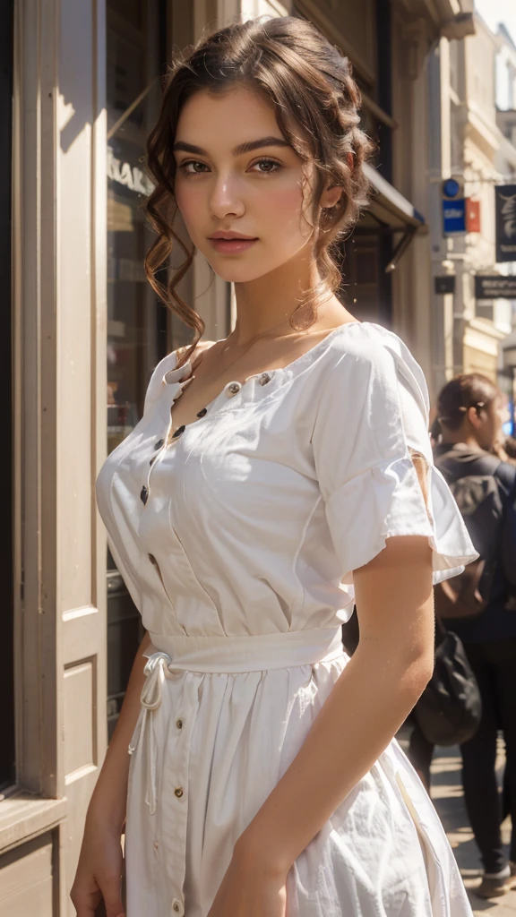 beautiful maiden. YOUNG. Present as a logo for a gourmet store