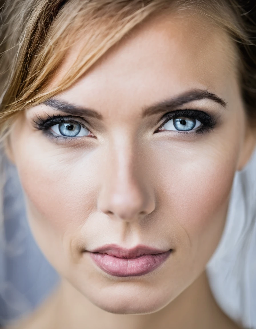 photographie professionnelle de portrait en gros plan du visage d'A beautiful ((ohwx woman)) at lake level early in the morning, nikon z9