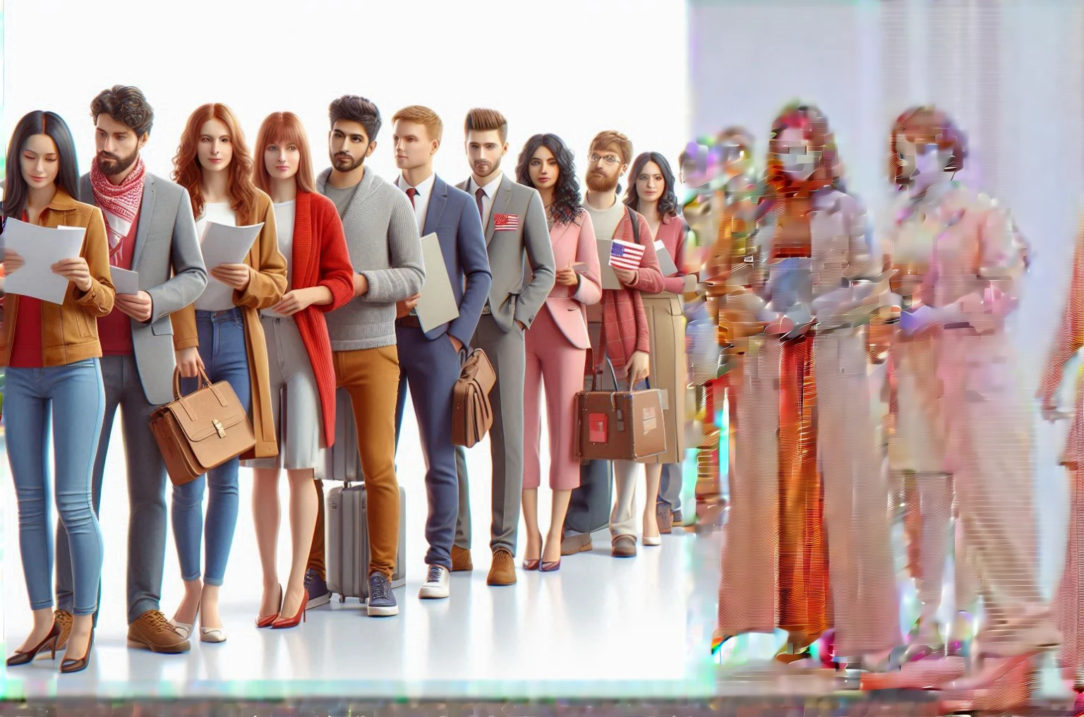 people stand in line