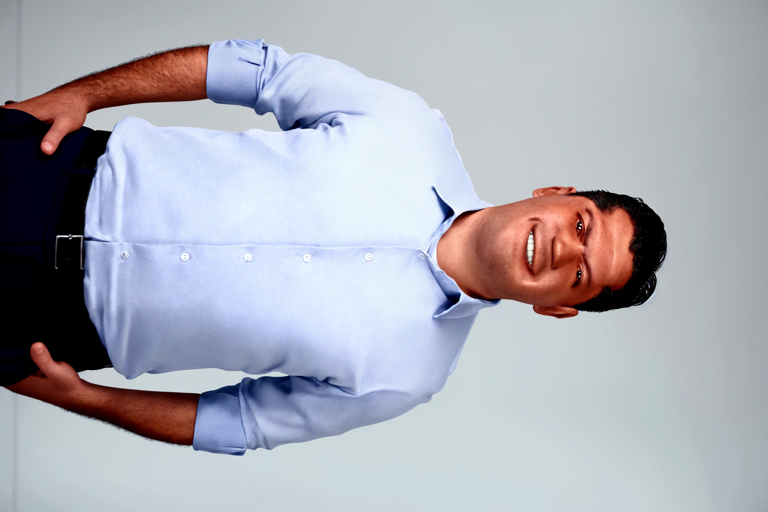 Cartoon character of a man in blue shirt, animation character, stylized character, animation style rendering, 3d stylized, Arnold Maya rendering, Stylized 3D rendering, toon render screenshot, 3d character, 3d character, Stylized 3D rendering, 3D character rendering, cartoon character, Personagem de close up, character posing,  (Pixar-style) (master part:1.2) (bokeh) (best qualityer) (skin detailed) (detailed texture) (8K) (Argilla) (cinematic lighting) (sharp focus