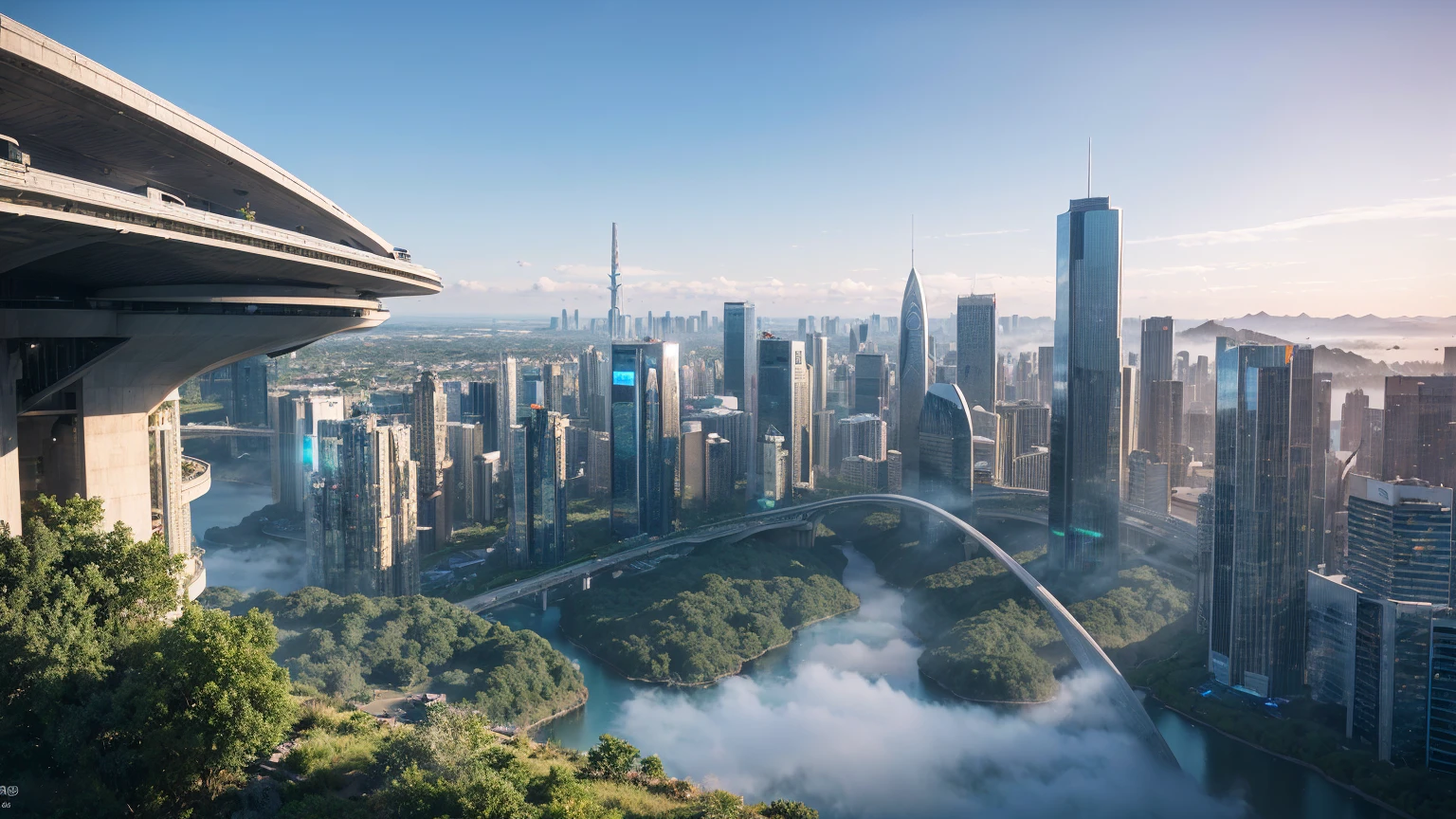 (Best quality,4K,8K,A high resolution,Masterpiece:1.2),Ultra-detailed,(Realistic,Photorealistic,photo-realistic:1.37),Futuristic floating city,Futuristic technology,Huge urban high-tech tablet platform,Airship,Floating in the sky,Futuristic city,Small airships around,High-tech hemispherical platform,Colorful lights,Advanced architecture,modernn architecture,skyscrapper,Access the cloud,Scenic beauty,view over city,Impressive design,Blend seamlessly with nature,energetic and vibrant atmosphere,Futuristic transportation system,Parking is suspended,Transparent path,Lush greenery,Sky gardens,cascading waterfalls,Magnificent skyline,reflections on the water,Sparkling river,Architectural innovation,futuristic skyscrapers,Transparent dome,The shape of the building is unusual,Elevated walkway,Impressive skyline,Glowing lights,Futuristic technology,Minimalist design,Scenic spots,Panoramic view,Cloud Piercing Tower,Vibrant colors,epic sunrise,epic sunset,Dazzling light display,magical ambiance,The future city,Urban Utopia,LuxuryLifestyle,Innovative energy,sustainable development,Smart city technology,Advanced infrastructure,Tranquil atmosphere,Nature and technology live in harmony,Awesome cityscape,Unprecedented urban planning,Architecture connects seamlessly with nature,High-tech metropolis,A cutting-edge engineering marvel,The future of urban living,Visionary architectural concept,Energy-efficient buildings,Harmony with the environment,A city floating above the clouds,Utopian dreams become reality,The possibilities are endless,State-of-the-art transportation network,Green energy integration,Innovative materials,Impressive holographic display,Advanced communication system,Breathtaking aerial view,Quiet and peaceful environment,Modernist aesthetics,Ethereal beauty