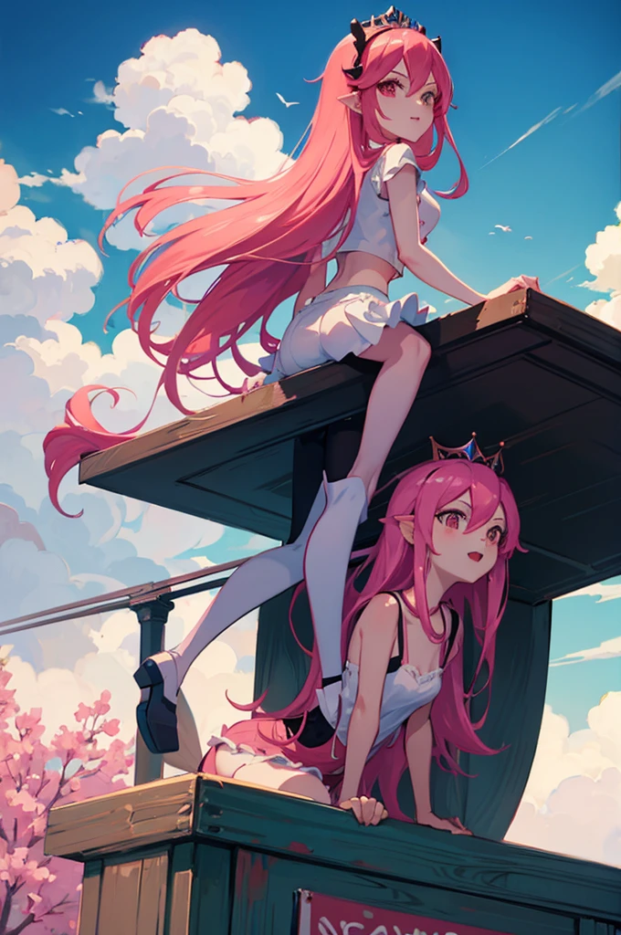 Princess Bubblegum and Marceline on top of a truck