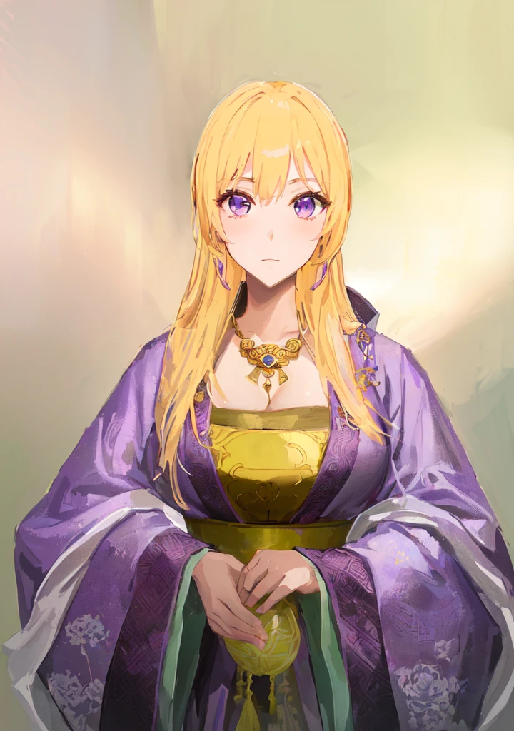 Wearing a purple robe、Cartoon image of a woman holding a bowl, ((Beautiful fantasy queen)), Produced in collaboration with Anime Painter Studio, Anime Goddess, Portrait of the Knights of the Zodiac, elfic priestess, ((Wearing noble robes)), Anime style like fate/overnight, Beautiful fantasy queen, In the anime painter studio,Three Kingdoms,Three Kingdoms志,Chinese style,antiquity,Hanfu,,Huge Breasts,Good shape,Royal sister,Purple Eyes,Celluloid