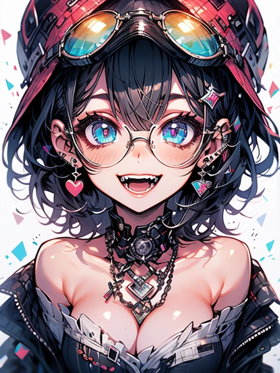 Highest quality,Highest Resolution,sexy,Short Bob,Very beautiful eyes,smile,Big Breasts,whole body,Glasses,Black Hair