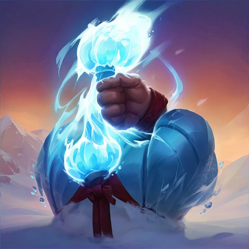 icons, I want a cold fist, with ice fog