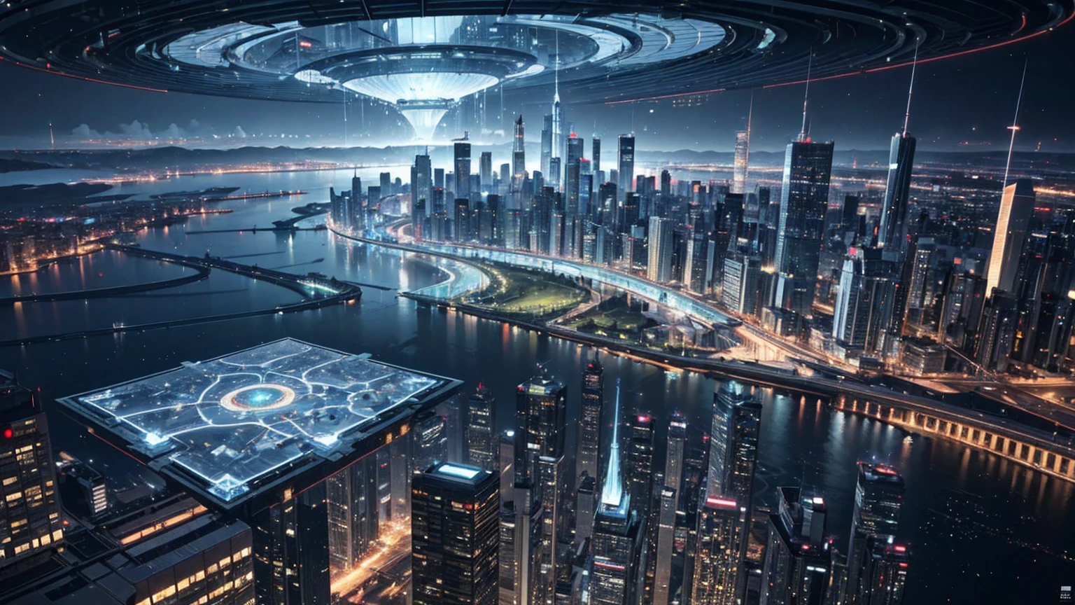 (Best quality,4K,8K,A high resolution,Masterpiece:1.2),Ultra-detailed,(Realistic,Photorealistic,photo-realistic:1.37),Futuristic floating city,Futuristic technology,Huge urban high-tech tablet platform,Airship,Floating in the sky,Futuristic city,Small airships around,High-tech hemispherical platform,Colorful lights,Advanced architecture,modernn architecture,skyscrapper,Access the cloud,Scenic beauty,view over city,Impressive design,Blend seamlessly with nature,energetic and vibrant atmosphere,Futuristic transportation system,Parking is suspended,Transparent path,Lush greenery,Sky gardens,cascading waterfalls,Magnificent skyline,reflections on the water,Sparkling river,Architectural innovation,futuristic skyscrapers,Transparent dome,The shape of the building is unusual,Elevated walkway,Impressive skyline,Glowing lights,Futuristic technology,Minimalist design,Scenic spots,Panoramic view,Cloud Piercing Tower,Vibrant colors,epic sunrise,epic sunset,Dazzling light display,magical ambiance,The future city,Urban Utopia,LuxuryLifestyle,Innovative energy,sustainable development,Smart city technology,Advanced infrastructure,Tranquil atmosphere,Nature and technology live in harmony,Awesome cityscape,Unprecedented urban planning,Architecture connects seamlessly with nature,High-tech metropolis,A cutting-edge engineering marvel,The future of urban living,Visionary architectural concept,Energy-efficient buildings,Harmony with the environment,A city floating above the clouds,Utopian dreams become reality,The possibilities are endless,State-of-the-art transportation network,Green energy integration,Innovative materials,Impressive holographic display,Advanced communication system,Breathtaking aerial view,Quiet and peaceful environment,Modernist aesthetics,Ethereal beauty
