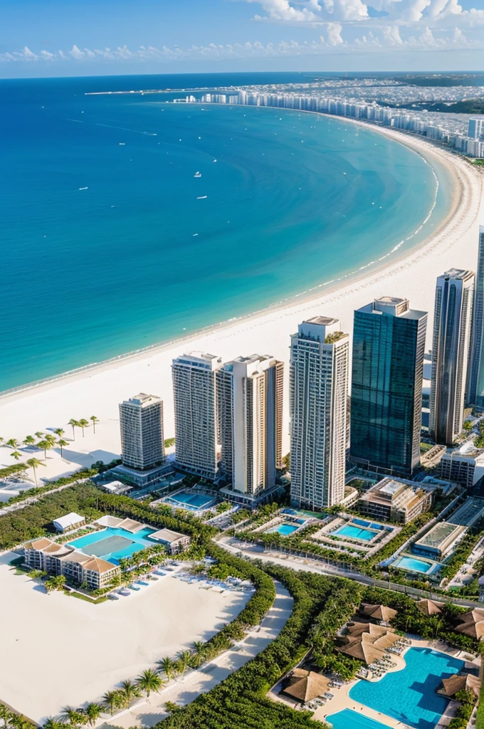 Stunning beach resort or lavish cityscape.
