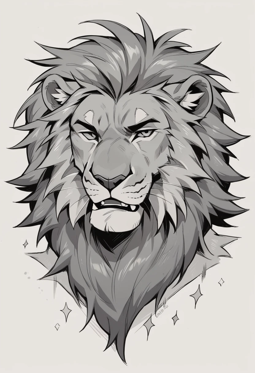 Create a colourful draw of a lion and the cross