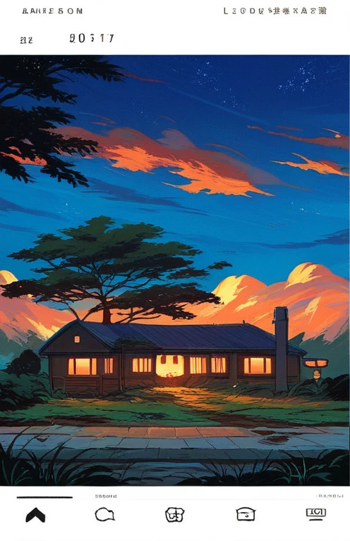 "Create a stunning hyper-realistic landscape featuring an anime-inspired sky , adorned with majestic mountains. In the foreground, depict a young man standing proudly next to his bike, capturing the essence of adventure and tranquility."