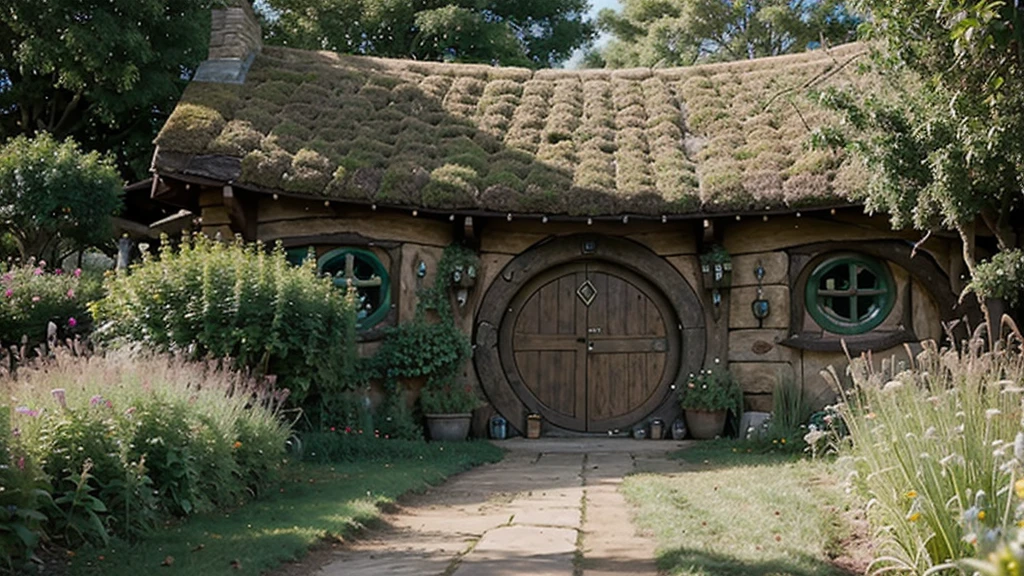 Hobbiton, Middle Earth, beautiful serene Hobbiton, Middle Earth, Middle Earth, the county, Middle Earth landscape, hobbit hole, county, hobbits, Hobbiton, Lord of the Rings style, the county castle, hobbit, inspired the lord of the rings