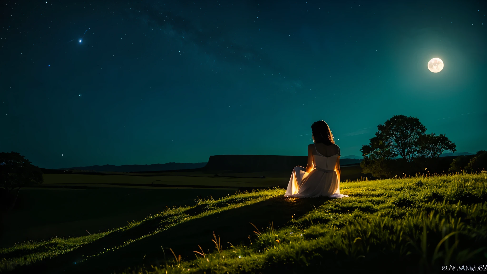 A very beautiful moonlit night