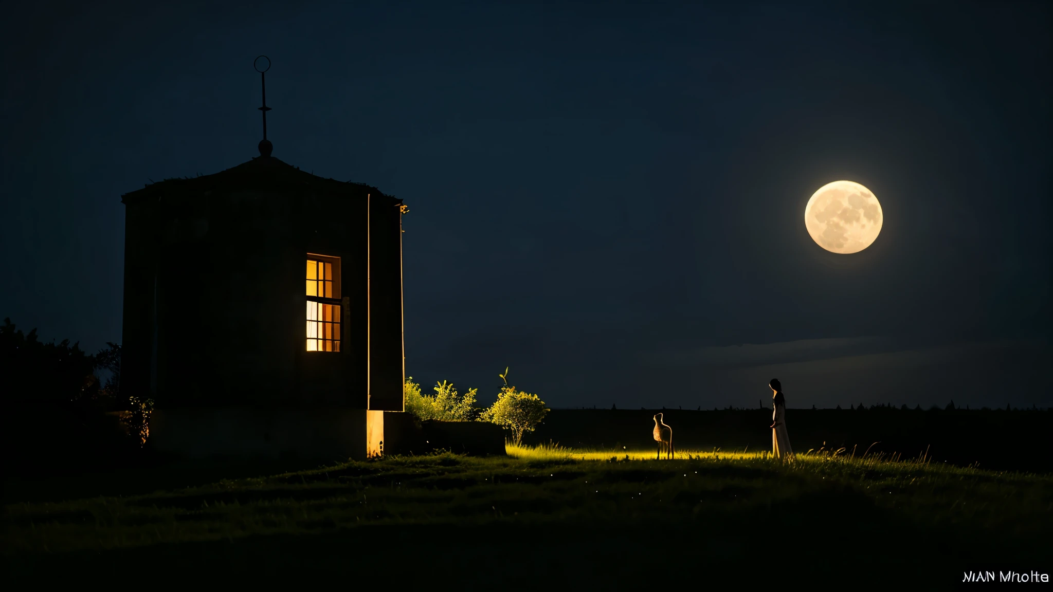 A very beautiful moonlit night