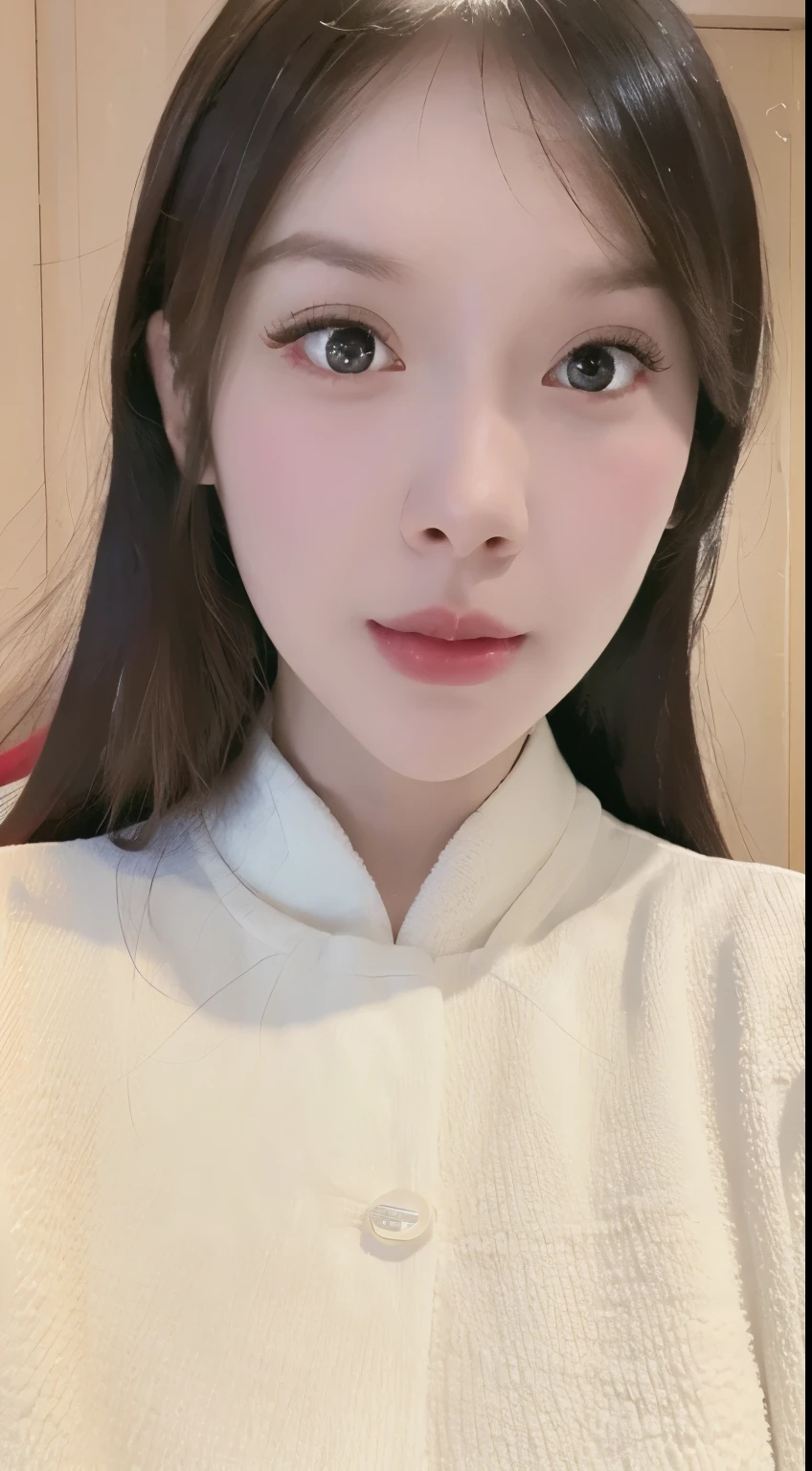 a beautiful detailed woman in lolita dress, long wavy hair, looking up, (best quality, 4k, 8k, highres, masterpiece:1.2), ultra-detailed, (realistic, photorealistic, photo-realistic:1.37), detailed face, beautiful detailed eyes, beautiful detailed lips, extremely detailed face, long eyelashes, ruffled dress, cloak, snow, winter outdoor scene, warm lighting, soft focus, elegant, refined, cinematic