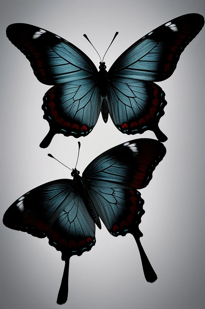 Black and silver half butterfly 