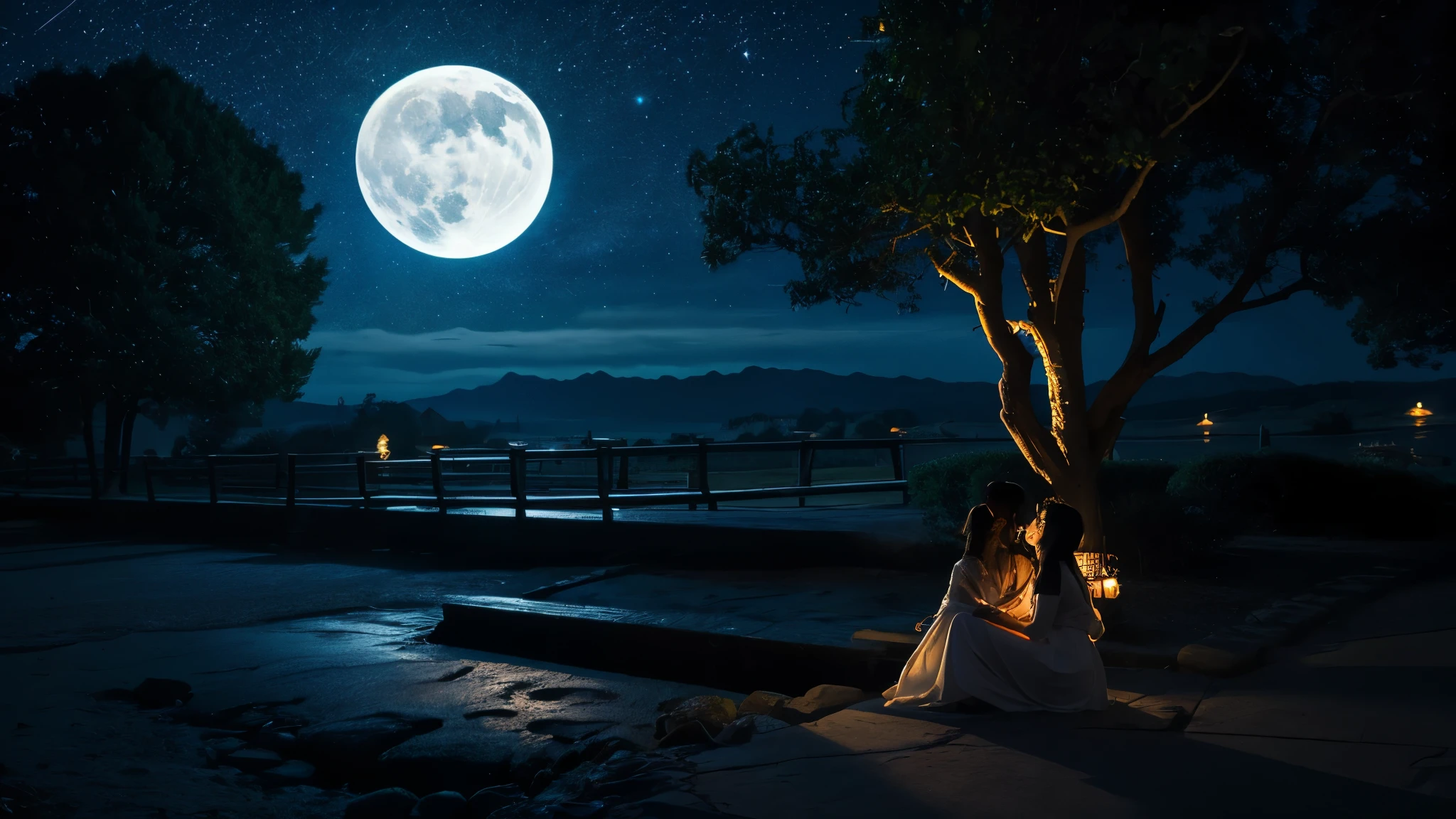 A very beautiful moonlit night