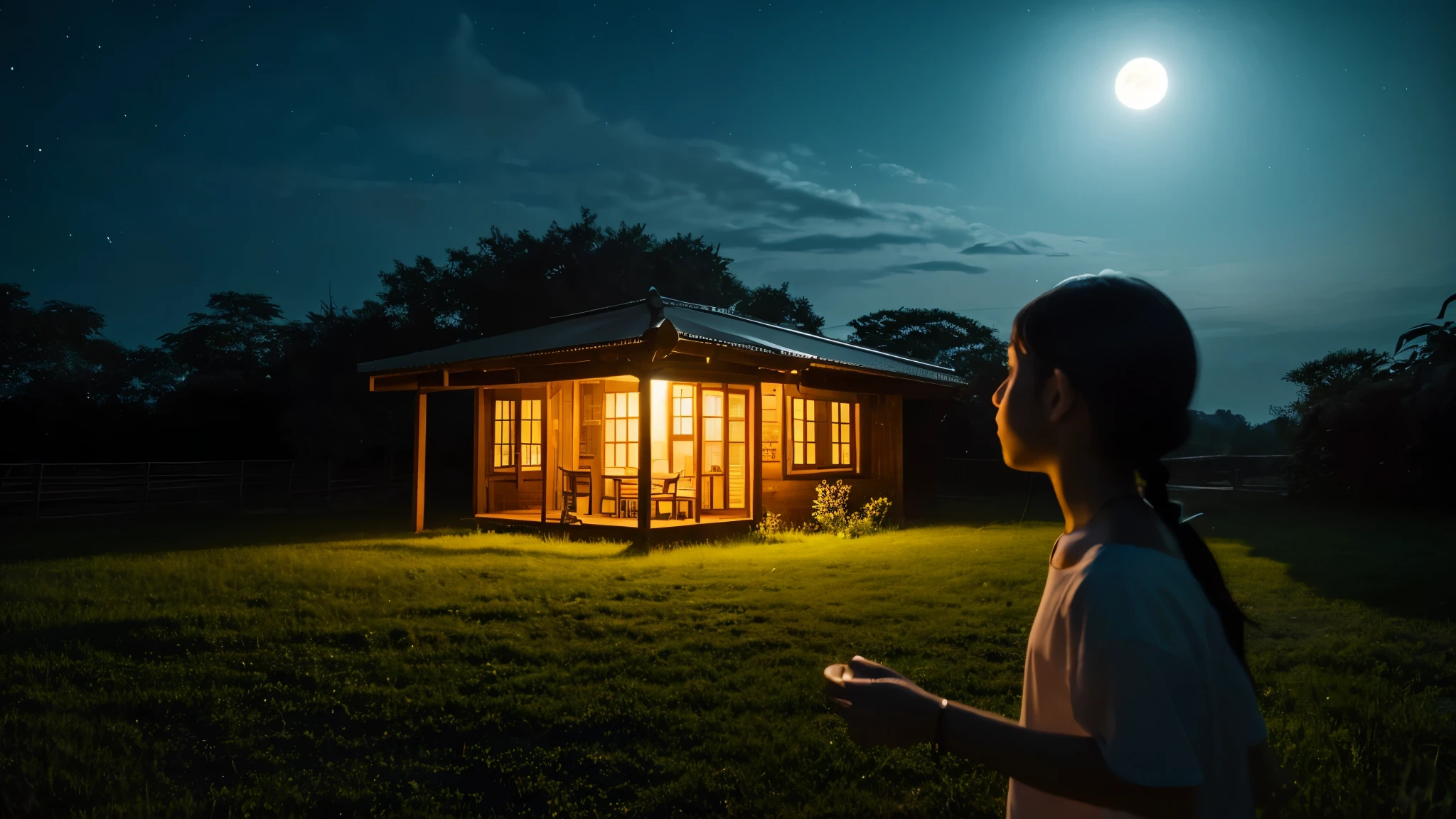 A very beautiful moonlit night