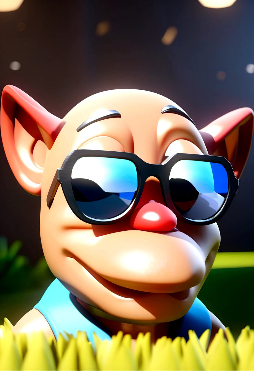 Cartoon character of a man in sunglasses and blue shirt, animation character, stylized character, animation style rendering, 3d stylized, Arnold Maya rendering, Stylized 3D rendering, toon render screenshot, 3d character, 3d character, Stylized 3D rendering, 3D character rendering, cartoon character, Personagem de close up, character posing,  (Pixar-style) (master part:1.2) (bokeh) (best qualityer) (skin detailed) (detailed texture) (8K) (Argilla) (cinematic lighting) (sharp focus