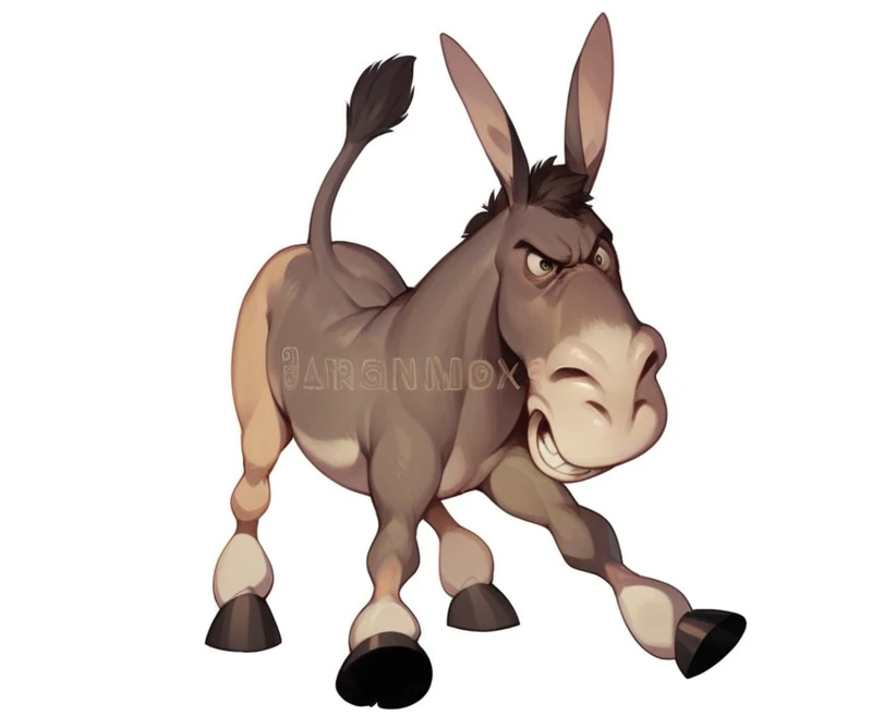 An angry donkey