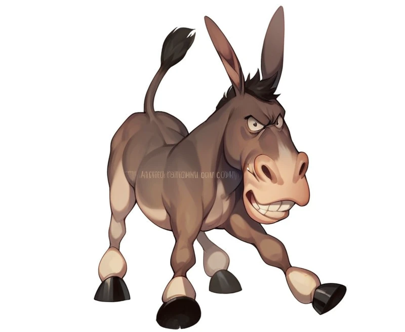 An angry donkey
