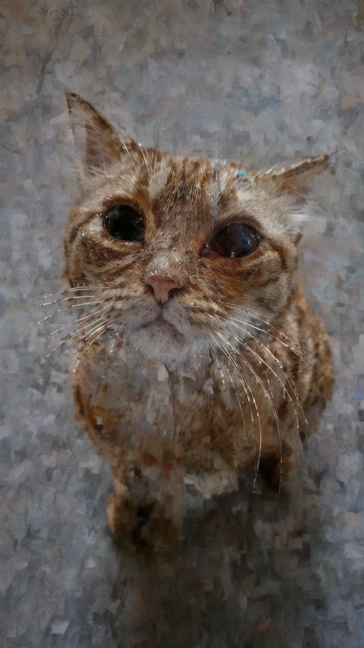to8contrast style, a cute smoky kitten made out of metal, (cyborg:1.2), ([tail | detailed wire]:1.3), (intricate details), hdr, (intricate details, hyperdetailed:1.2), cinematic shot, vignette, centered, by Stray game, (the most beautiful portrait in the world:1.5)