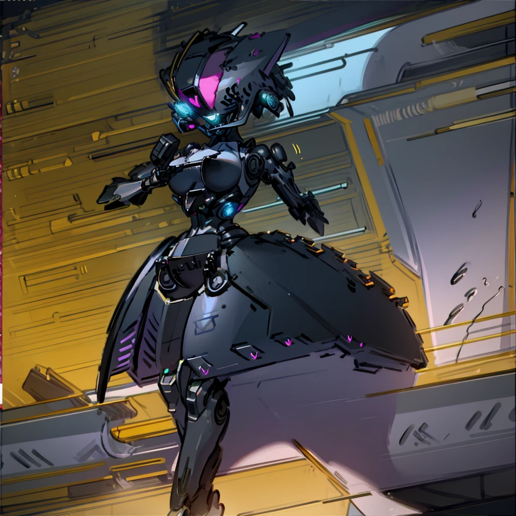 masterpiece, Highest quality, Super detailed,Perfect human body, figure,(One girl),Beautifully detailed head,Full body painting,Full Art, NSFW,high head and body,female robot,1girl,rainbow color eyes,silver skin color,Armor is deep gray color,objet head,telescope head,Monocular,Big Breasts,blade shoulder,Volumetric thighs,glamorous,Open pussy,Sexaroid,Expressionless,View your viewers
