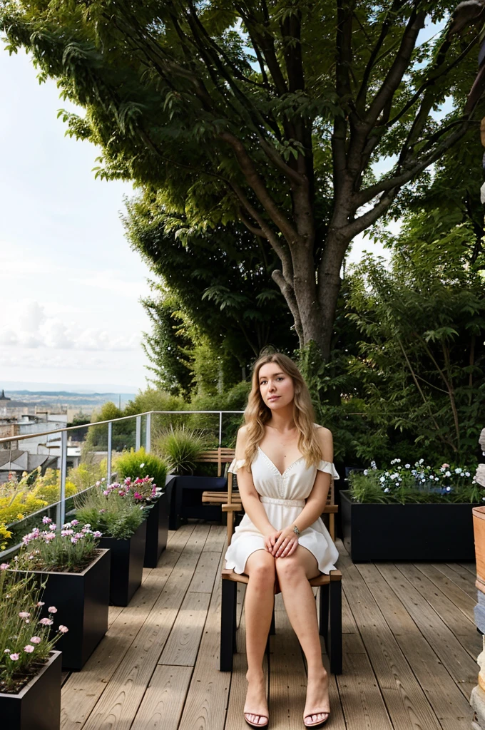 Créez une image d'une jeune femme américaine très jolie, avec une peau très réaliste et des cheveux blonds et bruns. Elle se trouve sur une terrasse, vêtue d'une élégante robe noire. Cette image est destinée à être partagée sur Instagram.
Le paysage de la terrasse est très bien détaillé :
La terrasse est spacieuse, avec un sol en bois de teck bien entretenu.
Elle est décorée de plantes en pot, incluant des fougères, des palmiers et des fleurs colorées.
En arrière-plan, on peut voir une vue panoramique sur la ville, avec des gratte-ciel modernes, des bâtiments historiques et une ligne d'horizon qui se fond dans un ciel bleu clair parsemé de quelques nuages blancs.
Une balustrade en fer forgé orne les bords de la terrasse, ajoutant une touche élégante.
Il y a un mobilier de terrasse chic : une table en verre avec des chaises confortables, quelques coussins colorés, et une lampe à huile pour l'éclairage nocturne.
Quelques oiseaux volent dans le ciel, et on peut apercevoir des toits de maisons en contrebas, recouverts de tuiles rouges.
Ce prompt met en avant la beauté naturelle et le réalisme de la jeune femme, tout en capturant l'atmosphère sophistiquée et détaillée de la terrasse, idéale pour une publication sur Instagram.