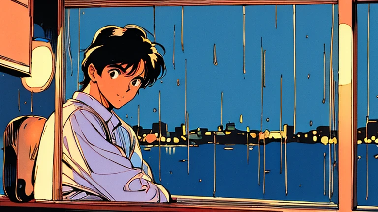4K、jazz、80Era、City Pop、vintage、tobacco、Aquarium、speaker、Saxophone、rain、Handsome、night、City Boy、Retro、One person