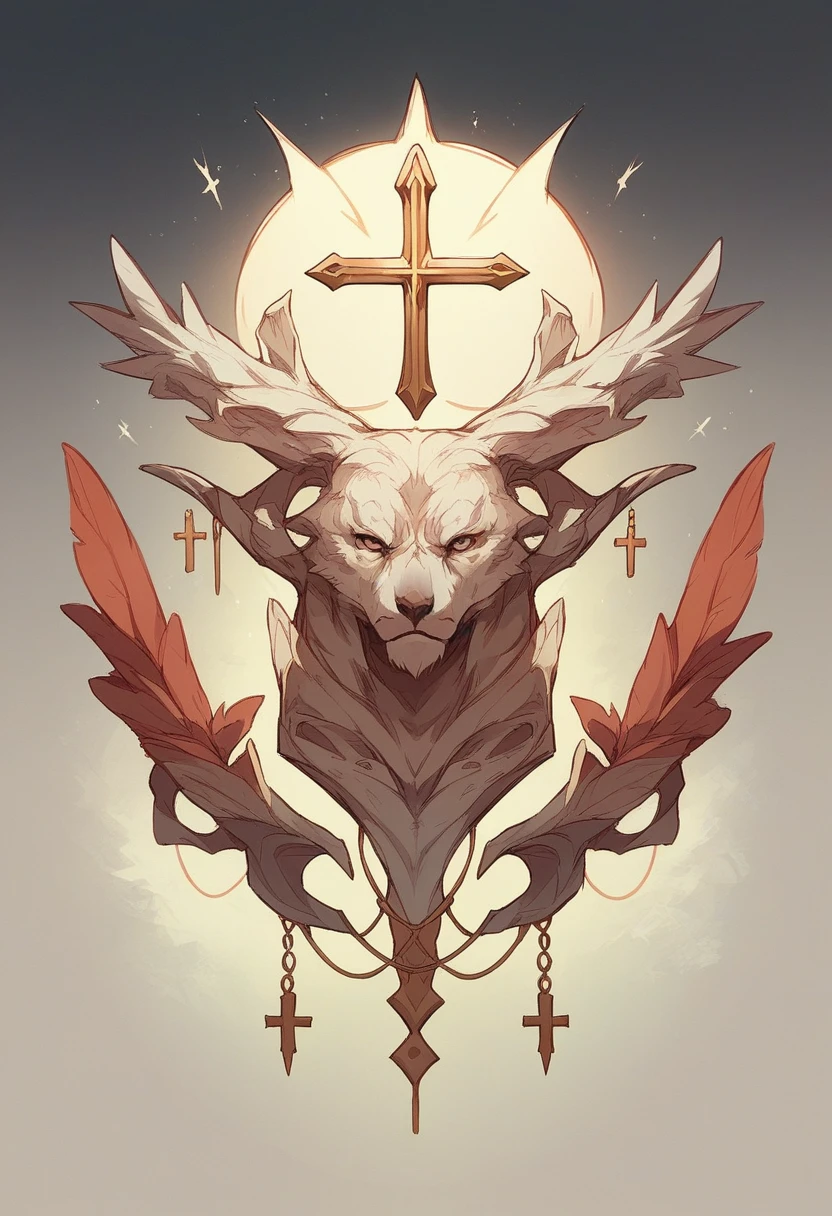 Create a cross in a flowery background