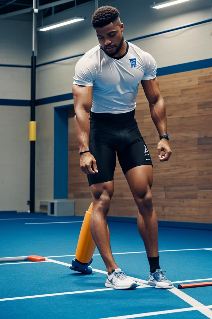 create an image, animated which is focused on sports and rehabilitation and has a line below that says visionaries without borders