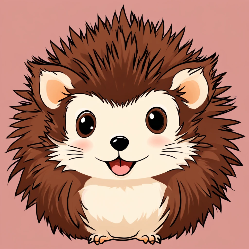 Hedgehog,cute,front,vector,An illustration