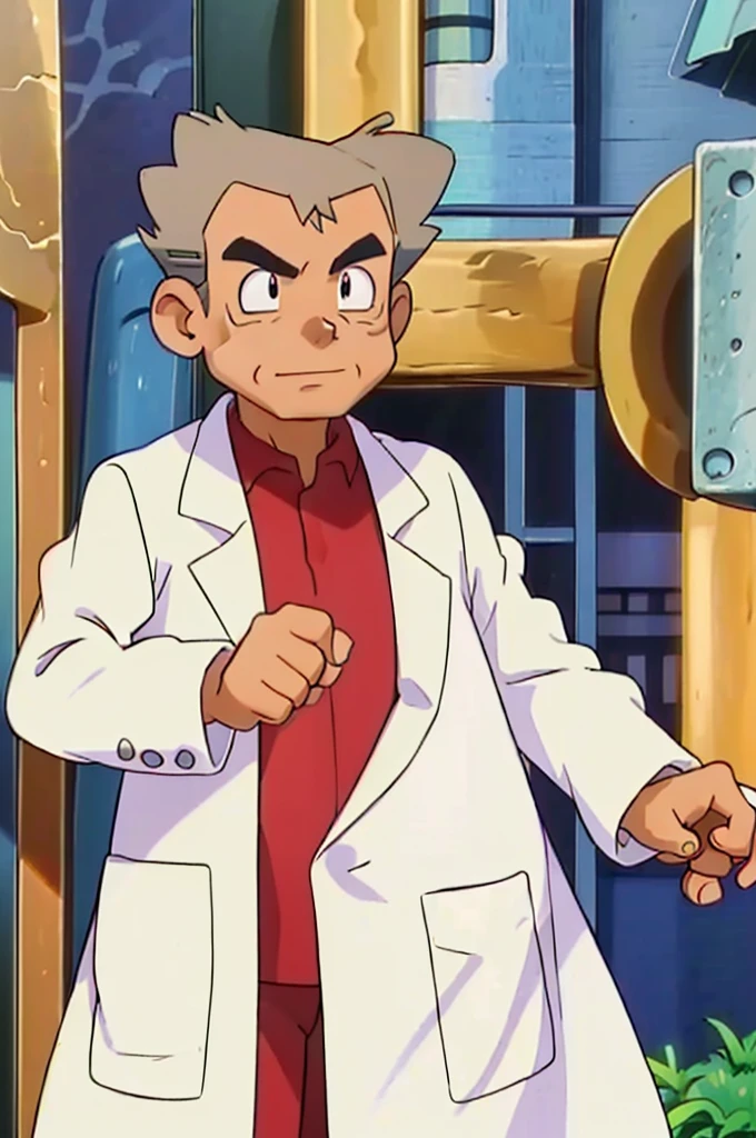 samuel_oak upper body, 1boy, solo, upper body, (extremely detailed CG unity 8k wallpaper), (masterpiece), (best quality), (ultra-detailed), (best illustration), (best shadow), (absurdres) old man, labcoat