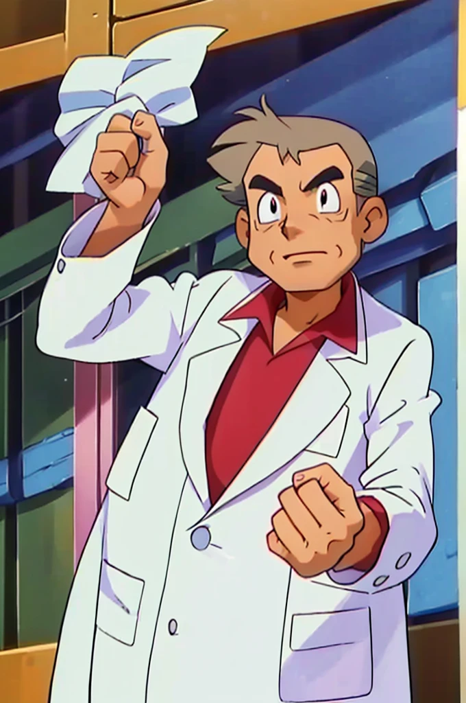 samuel_oak upper body, 1boy, solo, upper body, (extremely detailed CG unity 8k wallpaper), (masterpiece), (best quality), (ultra-detailed), (best illustration), (best shadow), (absurdres) old man, labcoat