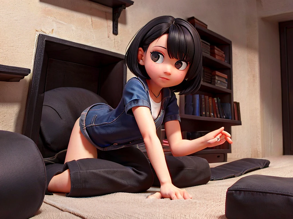 black short hair girl