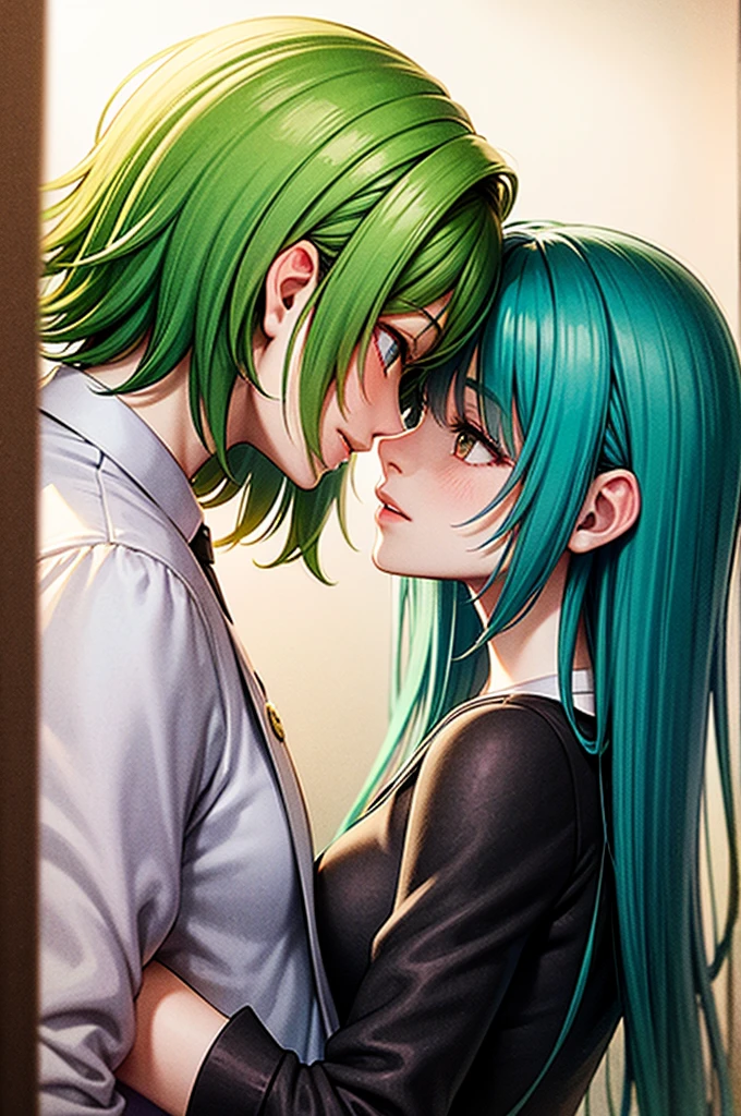 2girls, animegirl, duo, ((tongue out)), ((tongue kissing)), ((saliva)), ((Fubuki From One Punch Man), ((Tatsumaki From One Punch Man)), ((close kissing)), ((saliva dripping from mouth)), ((One Girl On Top Of The Other))