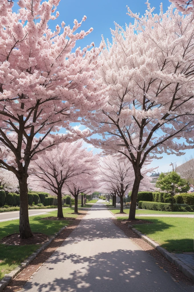 Cherry trees made with pencil