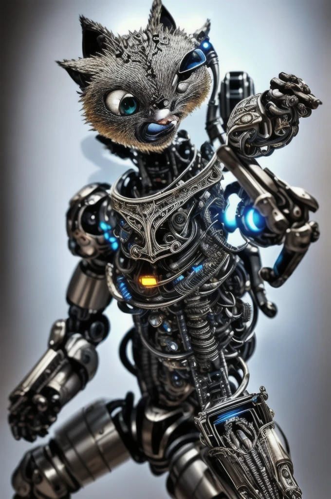 to8contrast style, a cute smoky kitten made out of metal, (cyborg:1.2), ([tail | detailed wire]:1.3), (intricate details), hdr, (intricate details, hyperdetailed:1.2), cinematic shot, Vignette, centered, by Stray game, (the most beautiful portrait in the world:1.5)to8contrastスタイル, Cute smoky metal sloth、 (cyborg:1.2), ([tail | detailed wire]:1.3), (intricate details), High resolution, (intricate details, hyperdetailed:1.2), Cinematic shots, Vignette, Centered, Stray gameより, (The most beautiful portraits in the world:1.5)