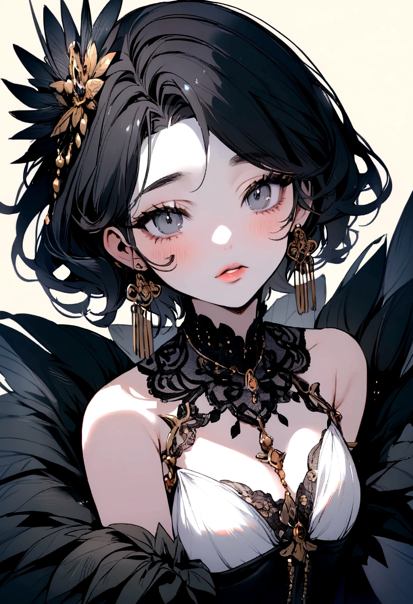 tender girl, black hair, with a lip ring