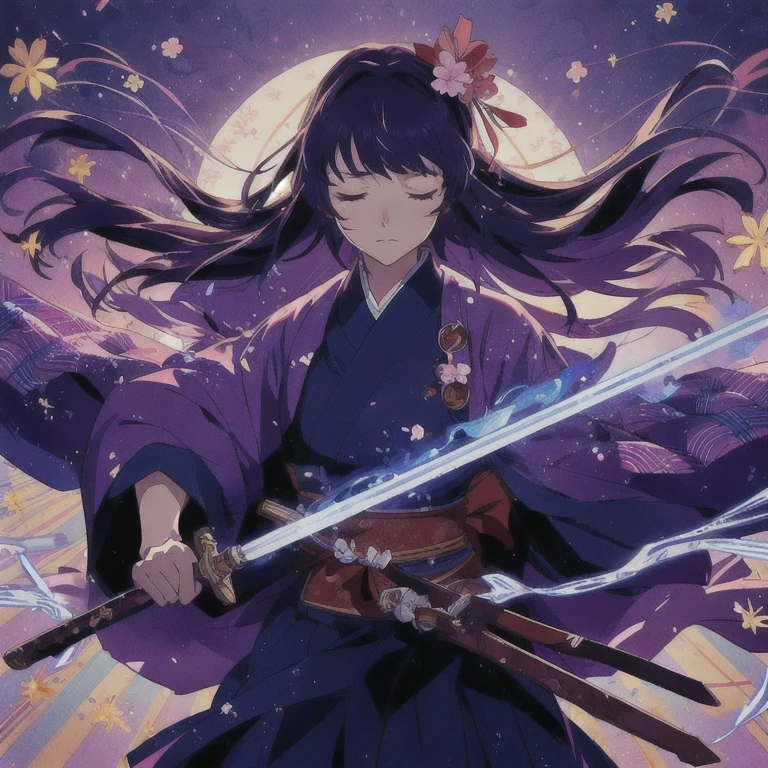 masterpiece, best quality, anime style, closed eyes, sakura, key visual,