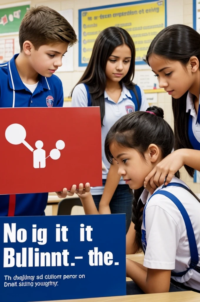 An image about: No to bullying, let it be in the school environment