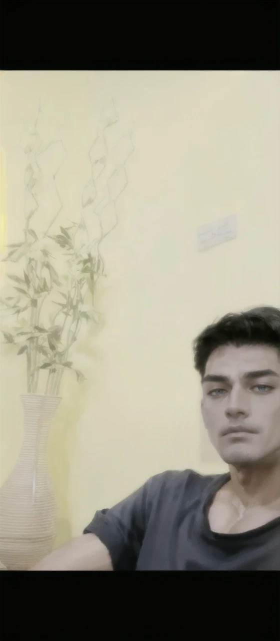 (Absurdres, Intricate Details, Masterpiece, Best Quality, High Resolution, 8k), (1man), (male:1.2), mature, aged up, handsome face, chiseled jawline, finely detailed eyes and face, muscular, sophisticated manner, dark skin, blue black textured fringe hair, violet eyes, laying slouched on a chair, Depth of Field, VFX.