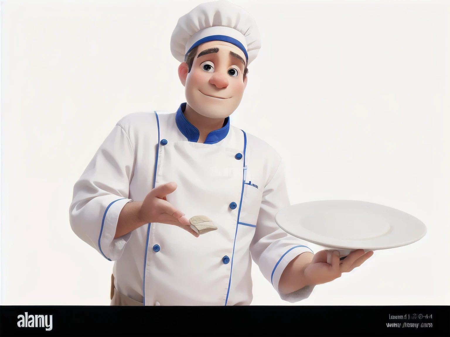 a chef holding a late