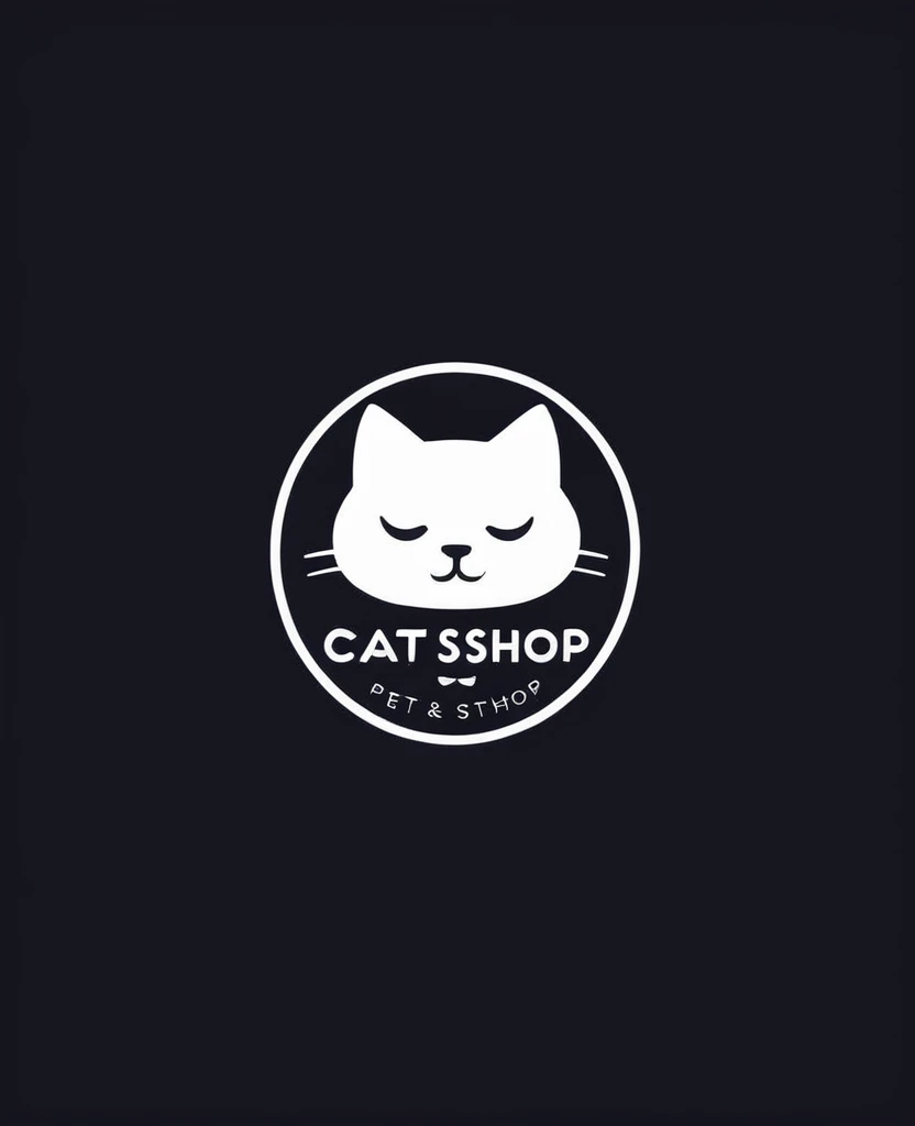 Minimalist logo cat pet shop simple design