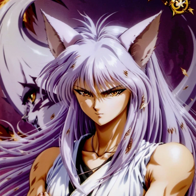 A demon (Yoko Kurama): Height: Taller than your human form, with an imposing presence.
hairs: long and silver, giving an ethereal and majestic appearance.
muka: Sharper and more angular, with more striking features and an often cold and calculating expression.
eyeballs: golden, bright and intense, with feline pupils that highlight its predatory nature.
ears: Pointy, similar to those of an elf or fox.
Tailpussy: A long, silver fox tail.
Skinned: clear, but with a supernatural glow.
Physical condition: Muscular and agile, with graceful and precise movements.
This physiognomy of Yoko Kurama reflects her dual nature, combining the cunning and power of the fox demon with the intelligence and sensitivity of his human form.