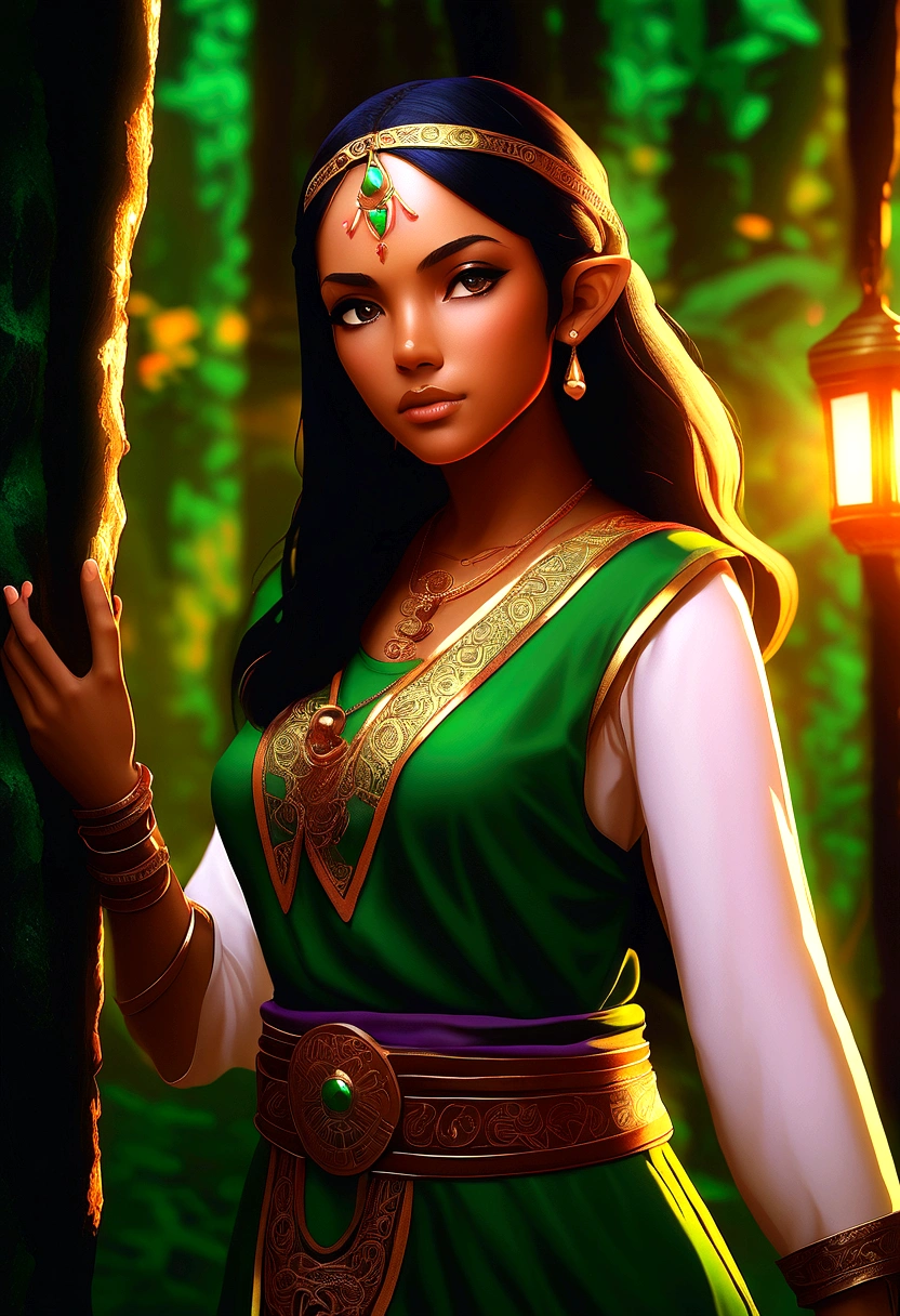 ((Realistic, photorealistic: 1.37), Legend of Zelda inspired, mature woman, intricate details, high-definition RAW color photos, professional close-up shots, (high quality), (best shadows), (best illustrations), classic Zelda outfit with a twist, (big green eyes), (full body shot: 1.2), especially strong light, (detailed hair: 1.2), (tall stature), (sensual pose: 1.2), Sharpshooter Hylian, (NSFW), (legendary allure), (sexy: 1.2), (idle), sitting on a throne