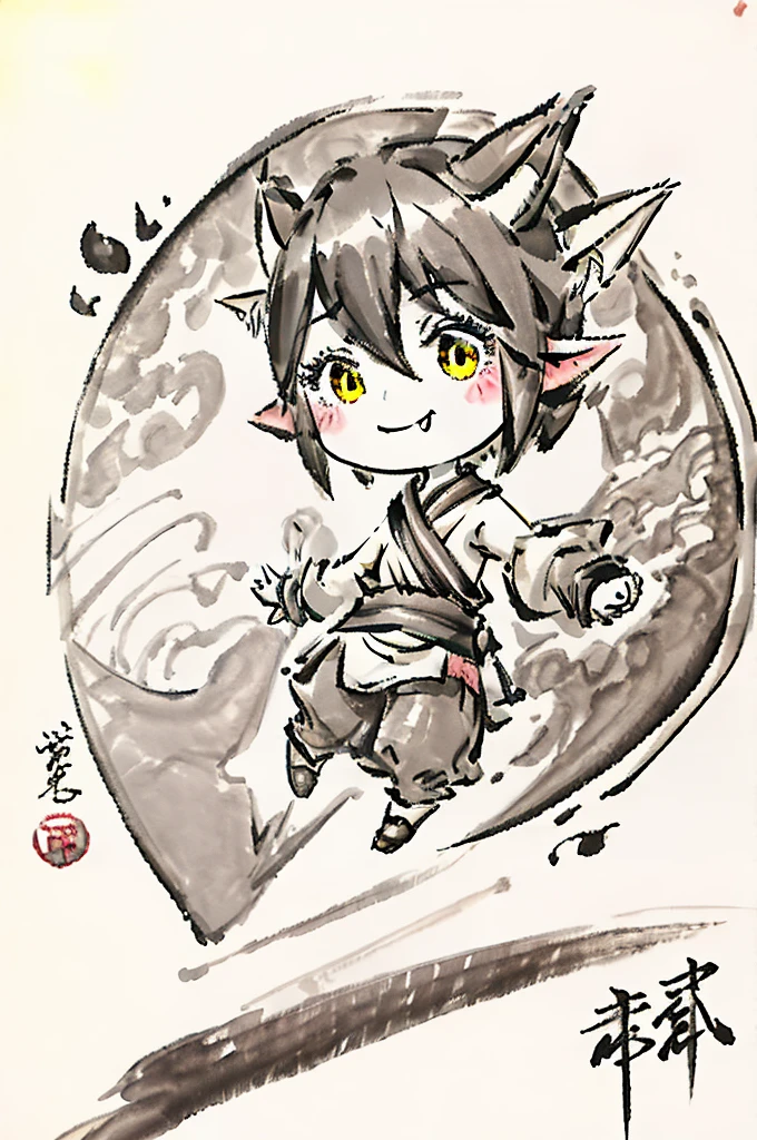 black hair, wince, longeyelashes, solid circle eyes, fake animal ears, light smile, ear blush, fang, ccurate, Surrealism, drop shadow, anaglyph, stereogram, tachi-e, pov, atmospheric perspective, 8k, super detail, best quality，full body，A sixteen year old girl, black, white, light yellow，with duck fins