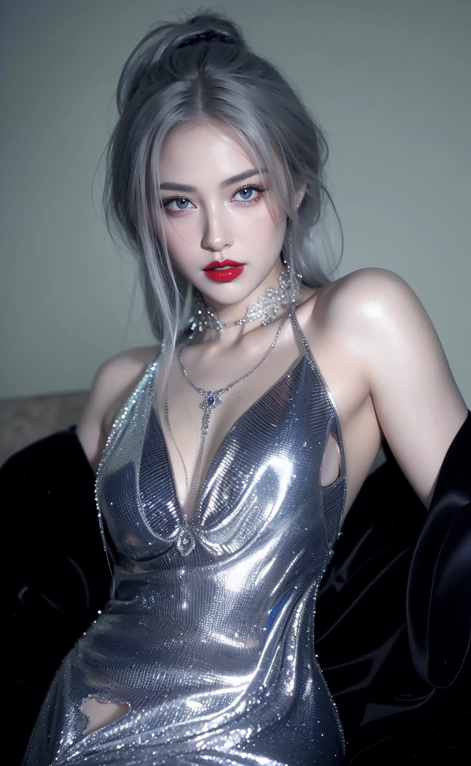 Game Art,Best image quality,Maximum resolution,8K,(A bust photo),(portrait),(Head close-up),(Rule of Thirds),Unreal Engine 5 rendering works,20 year old girl,((Queen)),The eyes are very detailed,(Large Breasts),Elegance and nobility,Light,Light线追踪,Game CG,((3D Unreal Engine)),OC rendering reflection mode,4K,Ultra-clear,Sensual,Translucent lace,Fair and plump figure,Pretty Face,Light泽凝胶涂层,身着华贵礼服的Queen,Crystal Gem Crown,Necklace jewelry,blue eyes,The tattoo is very three-dimensional,Gorgeous and intricate tattoo designs,Ultra-clear portrait,Sexy body,Temple Princess,Sapphire eyes,Fine gold and diamond jewellery,Luxurious jewelry,Wearing diamond gemstone jewelry,Gorgeous jewelry all over the body,Pearl Necklace,Diamond Dress,Transparent gauze garment,muscular,