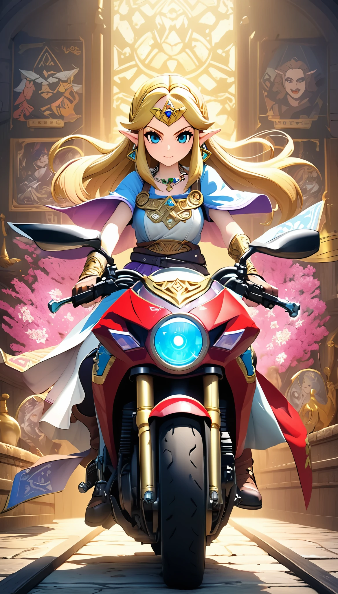 the legend of zelda, Princess Zelda, Official Fan Art, First Grand Prize Winner, 
BREAK Professional spray work, Detailed and intricate texture, Detailed and intricate brushwork, Detailed and clear depiction, Anatomically correct, Absurd aesthetics, BREAK Princess Zelda, 
BREAK ((The most kidnapped people in the world)), 
BREAK New World Record, Guinness World Record Break, A legend that will be passed down forever, 
Fantasy adventure RPG, Charming character, Full 3D CG, 
Optimized Octa Rendering, Aesthetic posters that attract new players, 