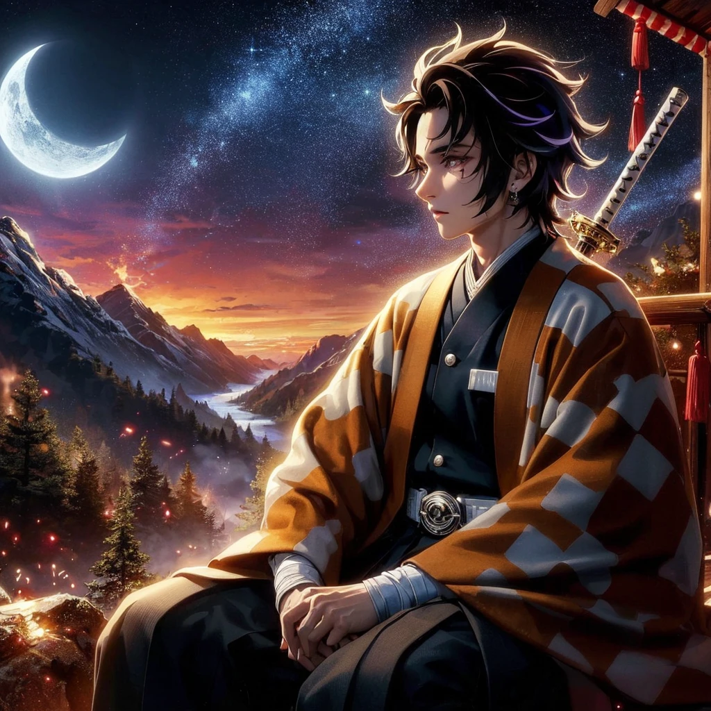 topquality tmasterpiece, Handsome guy, Guy, Young man, Unusual hairstyle with shaved temples, colored strands of hair, in fashionable streetwear, Modern fashion, oversize clothes, Cool Look, Unusual viewing angle, Dynamic posture, in full height, Background: Beautiful streets of the city, Realistic beautiful lighting